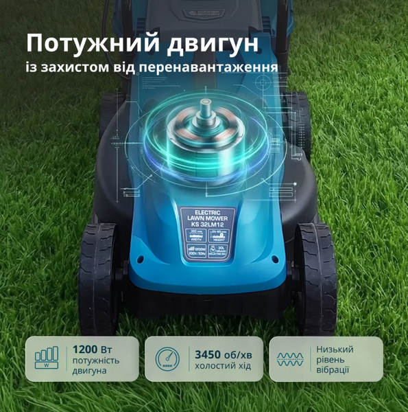 Електрична газонокосарка Konner&Sohnen KS 32LM12 000011186 фото