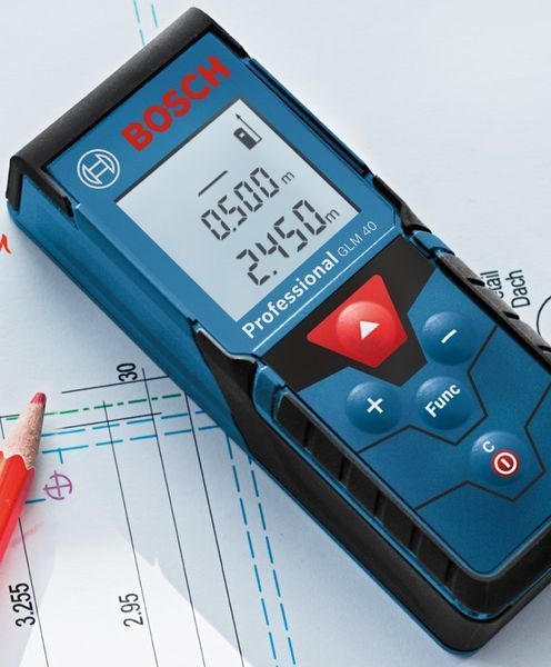 Дальномір лазерний Bosch GLM 40&plusmn;1.5 мм, 0,15-40м, синій 0.601.072.900 фото