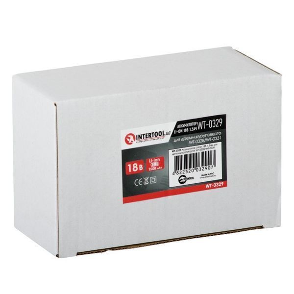 Аккумулятор Li-Ion INTERTOOL WT-0329 (18В, 1,5 Ач) WT-0329 фото