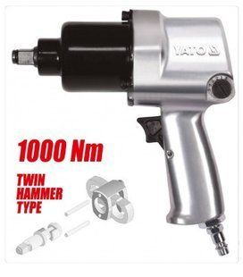 Гайковерт ударний YATO КВАДРАТ 1/2", F= 1000 NM, РОБ. ТИСК- 6.3 BAR ПРИ 120 Л/ХВ YT-09528 фото