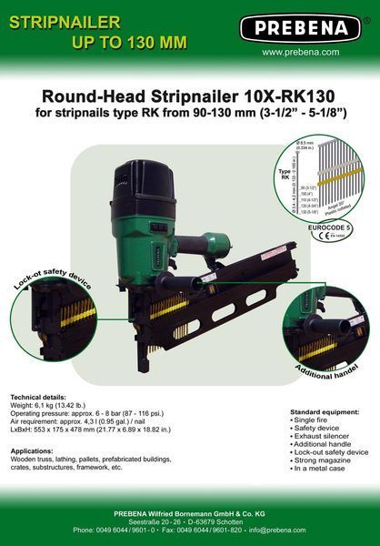 PREBENA 10X-RK130 гвоздезабивной пневмопистолет 10x-RK130 фото