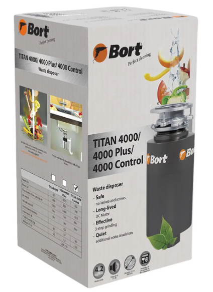 Измельчитель пищевых отходов Bort TITAN 4000 Control (с дистанционной кнопкой) TITAN 4000 Control фото